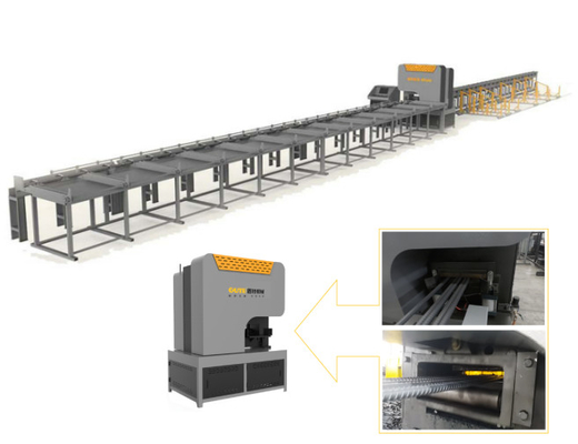 CNC PLC การควบคุม อัตโนมัติ Rebar Shear Line เครื่องตัดเส้น shear 100 ตัน